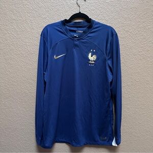 Nike France FFF Long Sleeve Soccer Jersey XL | Navy Blue